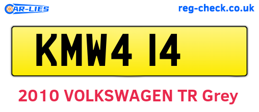 KMW414 are the vehicle registration plates.