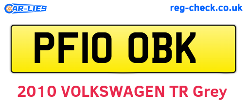 PF10OBK are the vehicle registration plates.
