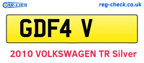 GDF4V are the vehicle registration plates.