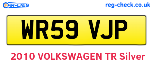WR59VJP are the vehicle registration plates.