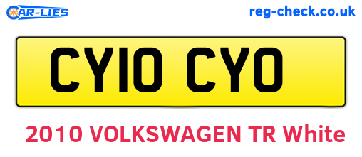 CY10CYO are the vehicle registration plates.