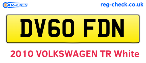 DV60FDN are the vehicle registration plates.