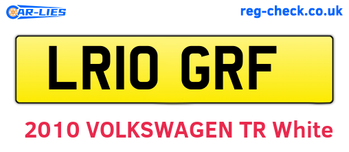 LR10GRF are the vehicle registration plates.