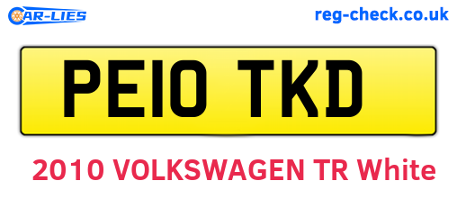 PE10TKD are the vehicle registration plates.