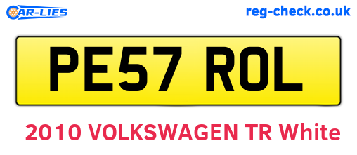 PE57ROL are the vehicle registration plates.