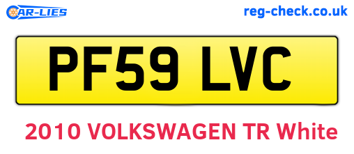 PF59LVC are the vehicle registration plates.