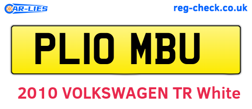 PL10MBU are the vehicle registration plates.