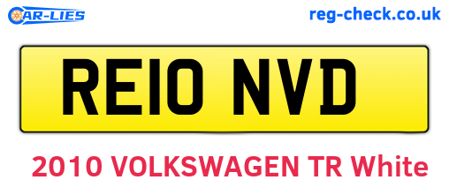RE10NVD are the vehicle registration plates.