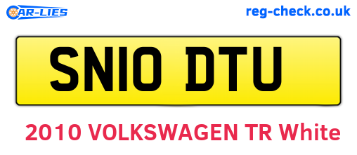 SN10DTU are the vehicle registration plates.