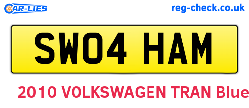 SW04HAM are the vehicle registration plates.