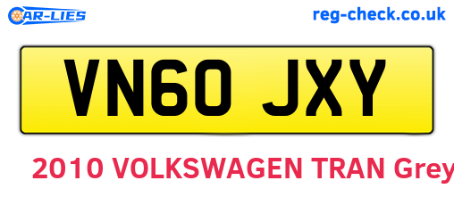 VN60JXY are the vehicle registration plates.
