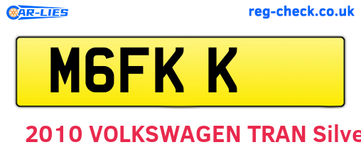 M6FKK are the vehicle registration plates.