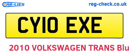 CY10EXE are the vehicle registration plates.
