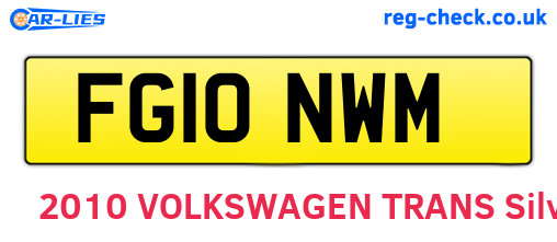 FG10NWM are the vehicle registration plates.