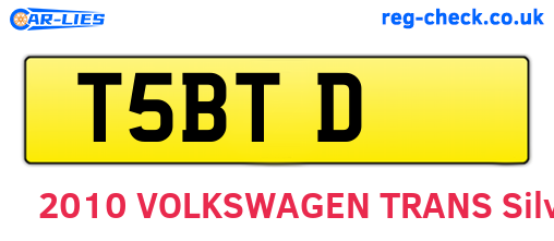 T5BTD are the vehicle registration plates.
