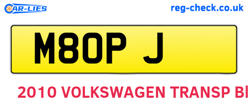 M8OPJ are the vehicle registration plates.