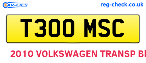 T300MSC are the vehicle registration plates.
