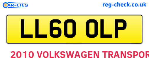 LL60OLP are the vehicle registration plates.