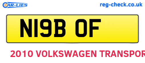 N19BOF are the vehicle registration plates.