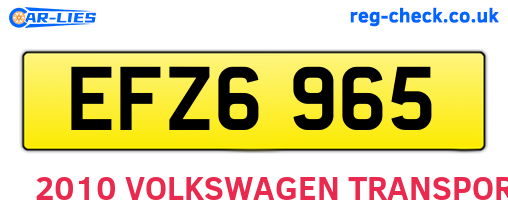 EFZ6965 are the vehicle registration plates.