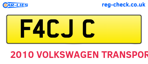F4CJC are the vehicle registration plates.