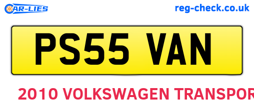 PS55VAN are the vehicle registration plates.