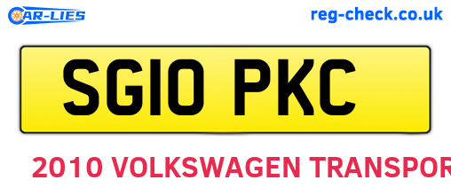 SG10PKC are the vehicle registration plates.