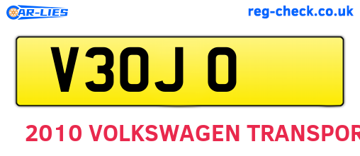 V3OJO are the vehicle registration plates.