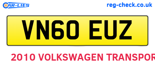 VN60EUZ are the vehicle registration plates.