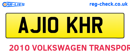 AJ10KHR are the vehicle registration plates.