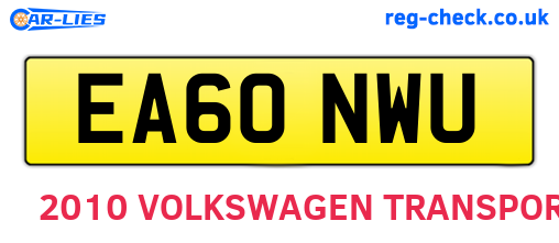 EA60NWU are the vehicle registration plates.