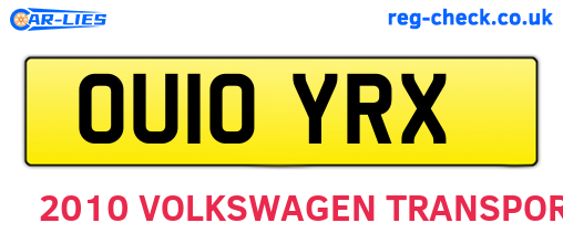 OU10YRX are the vehicle registration plates.
