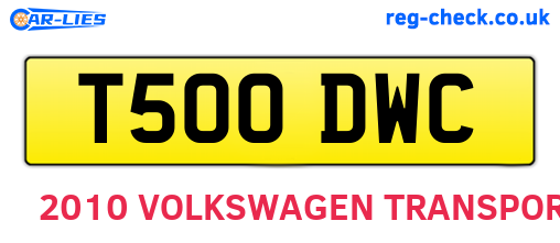 T500DWC are the vehicle registration plates.