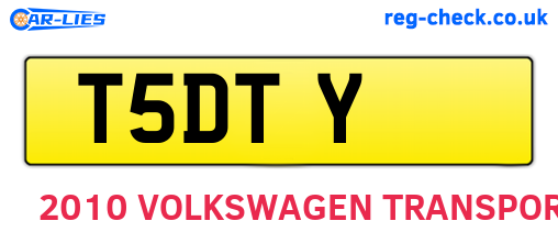 T5DTY are the vehicle registration plates.