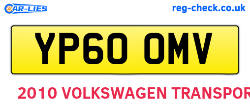 YP60OMV are the vehicle registration plates.