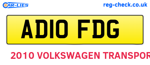 AD10FDG are the vehicle registration plates.