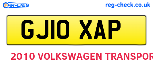 GJ10XAP are the vehicle registration plates.