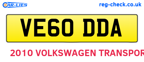 VE60DDA are the vehicle registration plates.