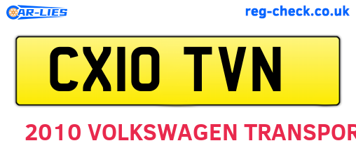 CX10TVN are the vehicle registration plates.