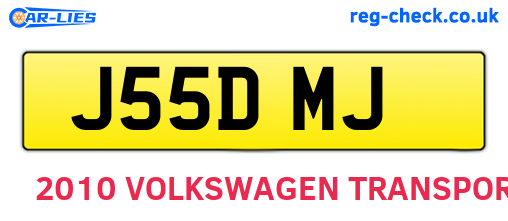 J55DMJ are the vehicle registration plates.