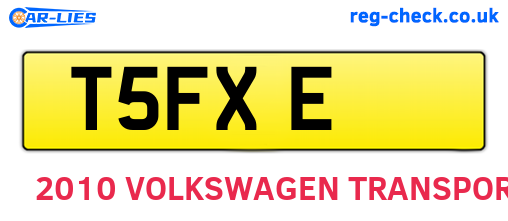 T5FXE are the vehicle registration plates.
