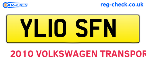 YL10SFN are the vehicle registration plates.