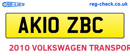 AK10ZBC are the vehicle registration plates.