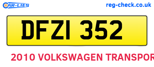 DFZ1352 are the vehicle registration plates.
