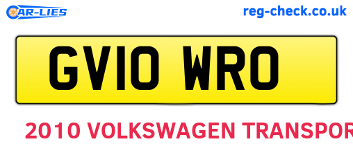 GV10WRO are the vehicle registration plates.