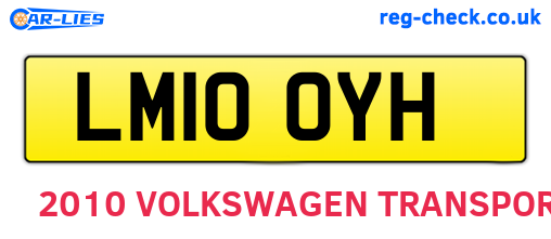 LM10OYH are the vehicle registration plates.