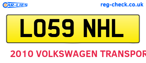 LO59NHL are the vehicle registration plates.