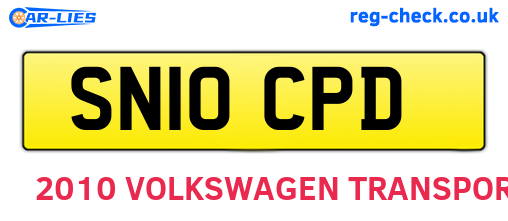 SN10CPD are the vehicle registration plates.