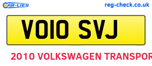 VO10SVJ are the vehicle registration plates.