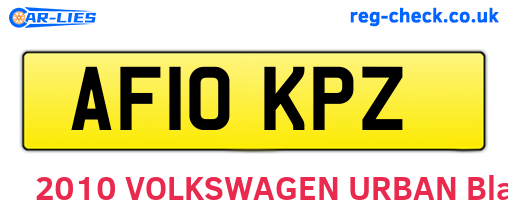 AF10KPZ are the vehicle registration plates.